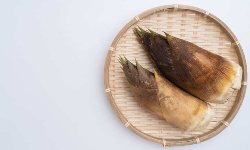 Bamboo,Shoots,On,A,Bamboo,Basket.