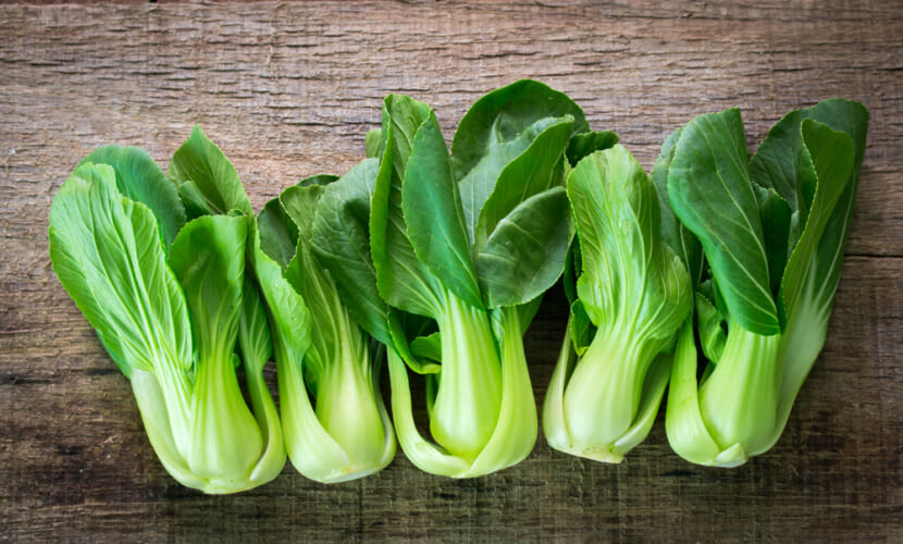 Bok,Choy,Vegetable,On,Wooden,Background