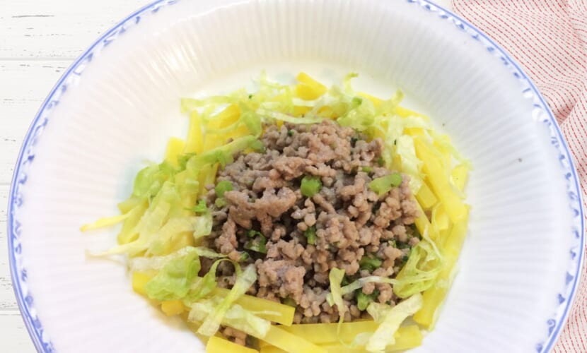 麺仕立てお芋の炸醤麺風（cat）